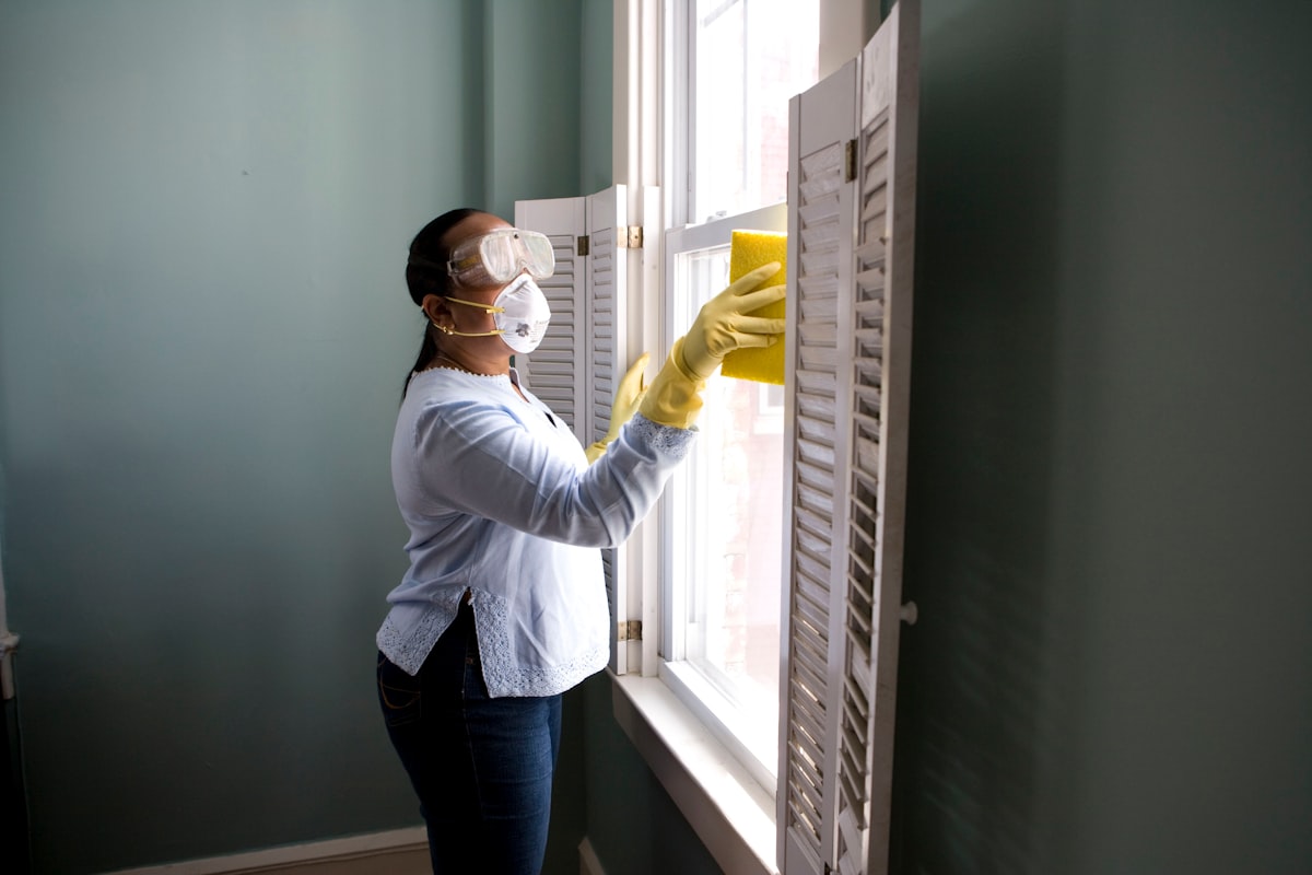 Professional house cleaner at work in Hampton Roads home